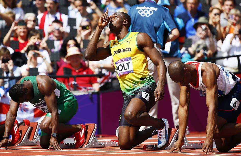 Старт на 100 метров, Олимпиада в Лондоне-2012, Усэйн Болт. Фото EPA/KERIM OKTEN