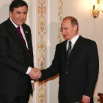 Владимир Путин с президентом Грузии Михаилом Саакашвили.